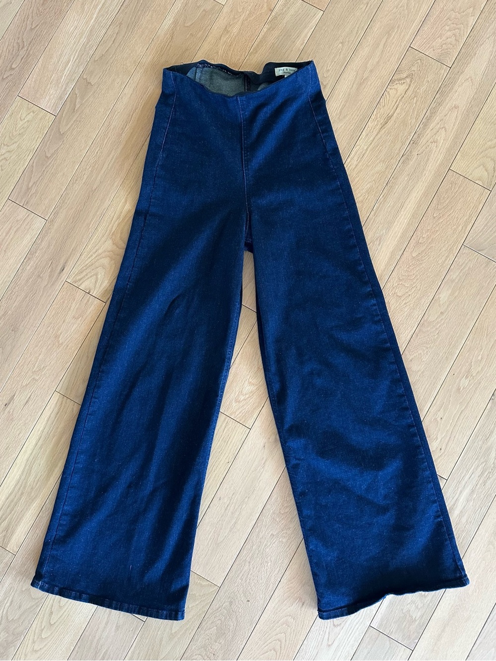 Rag & Bone Sofie Wide Leg Elastic Waist Denim Pants Size Small Pull On Jeans